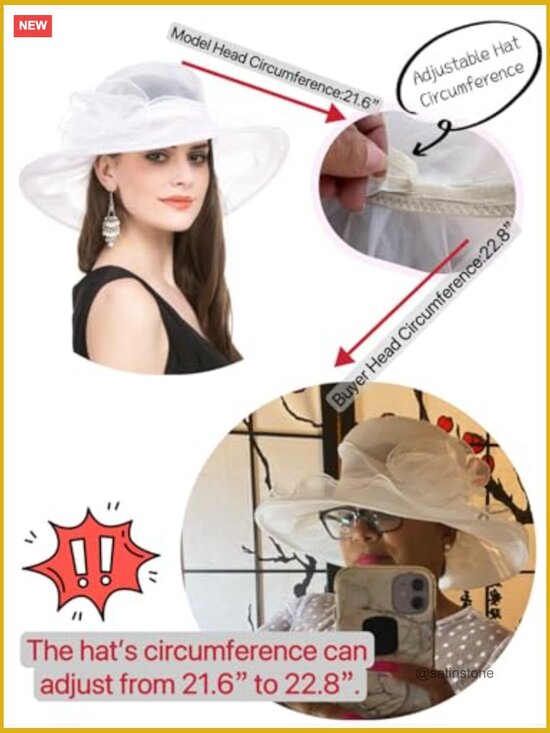 Organza Church Fascinator Bridal Tea Party Wedding Hat Wide Brim